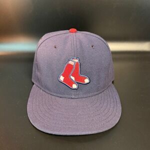 New Era Boston Red Sox Fitted‎ Hat MLB Baseball Cap 59Fifty Size 7 5/8